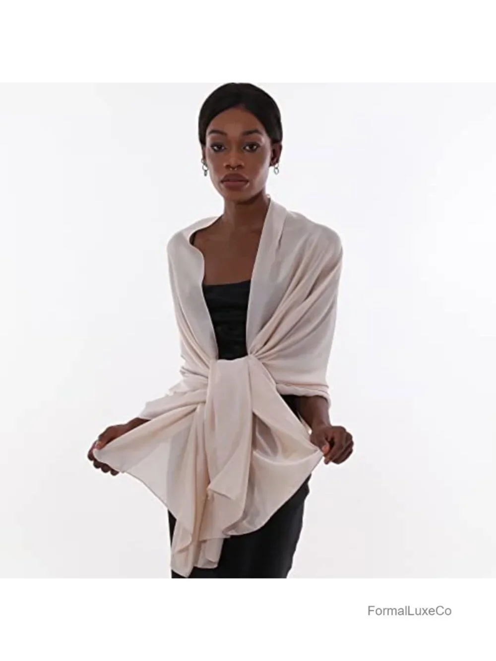 Pashmina Shawl Wrap for Evening Dresses, Silk-Like Scarf